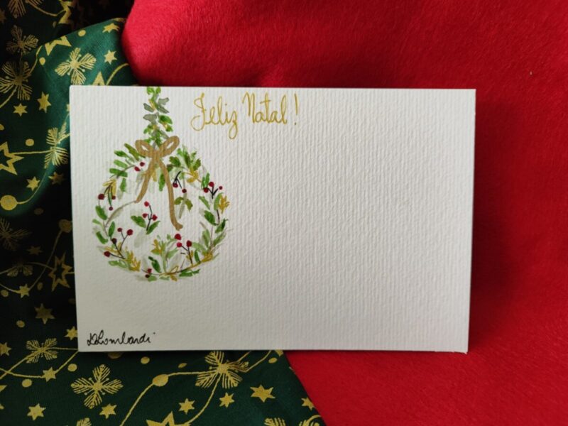 CARTÕES DE NATAL. Todos feitos a mão. Aquarela ou aplicação de tecidos